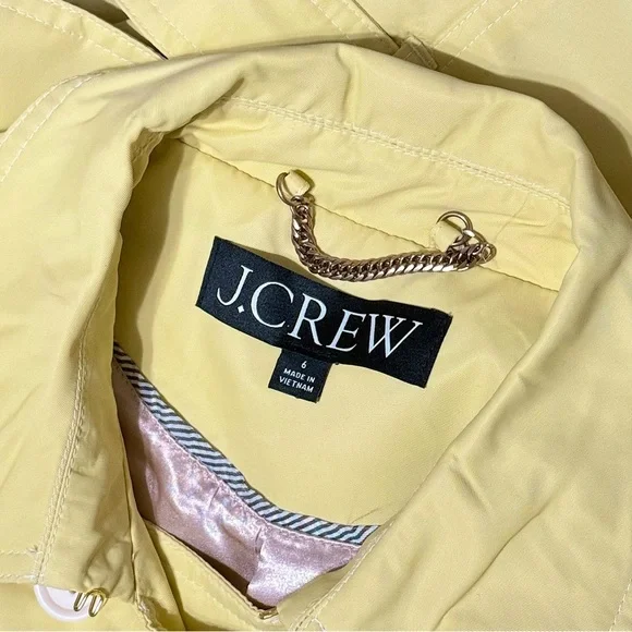 NEW J‎ CREW Butter Yellow Recycled Nylon Oversized Double Breasted Trench Coat 6 - Picture 4 of 8